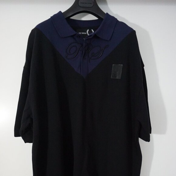 BNWT SS19 RAF SIMONS X FRED PERRY TWO TONE POLO SHIRT 42 - Picture 1 of 9